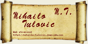 Mihailo Tulović vizit kartica
